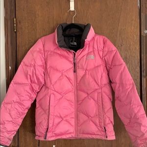 Medium Pink Women’s North face puffy jacket